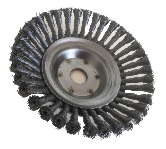 Unkrautbürste, Kegelbürste, Zopfbürste, Wildkrautbürste für Freischneider / Motorsense - [ Ø 180mm; 36 Zöpfe Ø 20mm ]