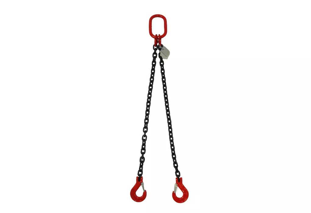 2-Strang Anschlagkette 4m GK8 10mm schwarz mit Sicherheitshaken
