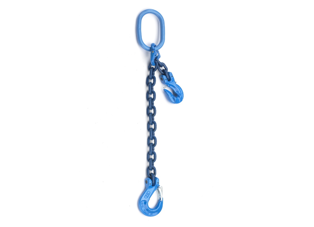 1-Strang Anschlagkette 5m GK10 10mm blau mit Verkürzungsklaue