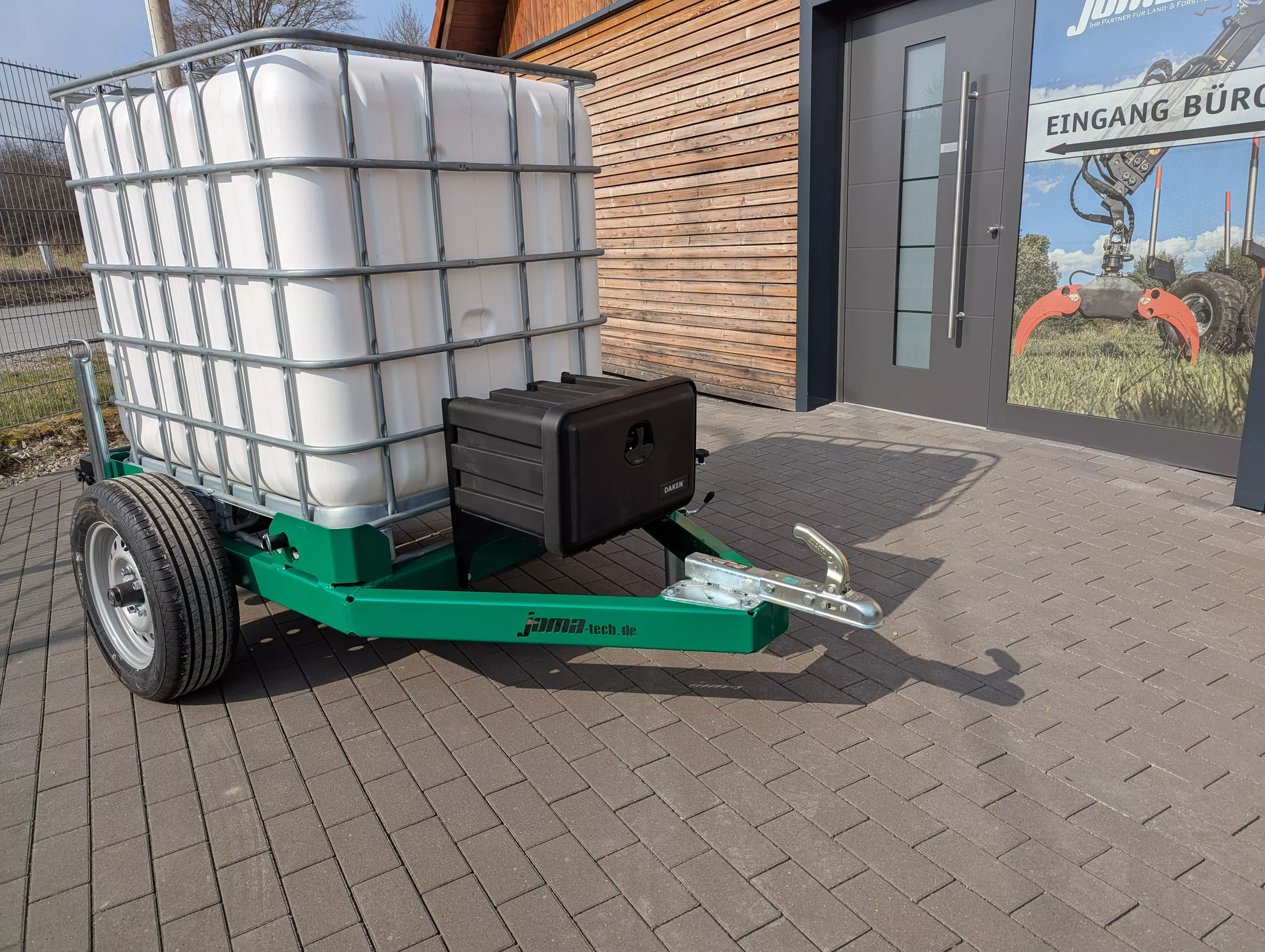 Anhänger für IBC Container 1000L mobile Weidetränke - [ Anhänger Komplett-Set ohne IBC-Tank ]
