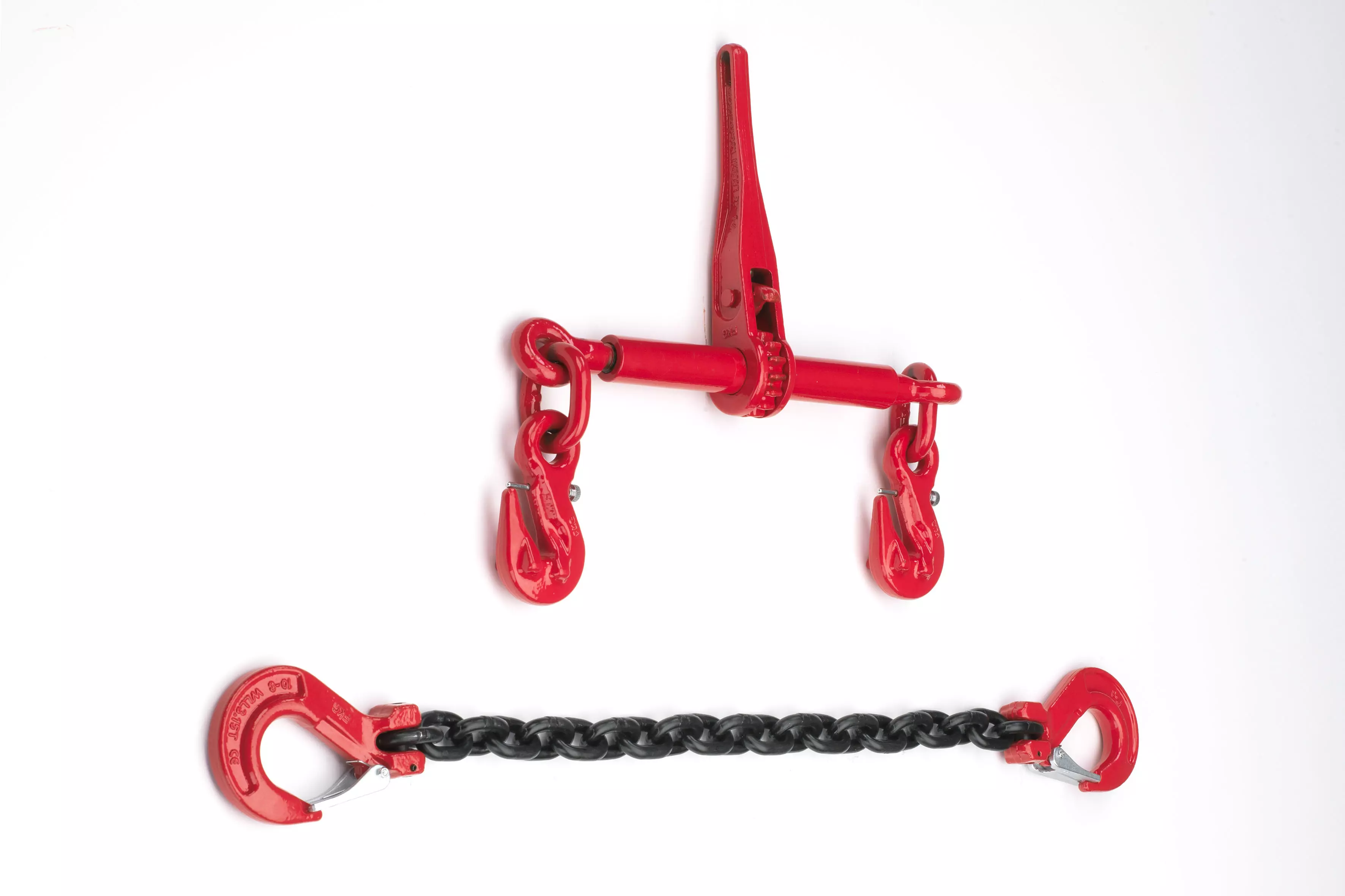 Zurrkette 8mm Ø GK8 zweiteilig mit externem Ratschenlastspanner - [ schwarz lackiert 2m ]