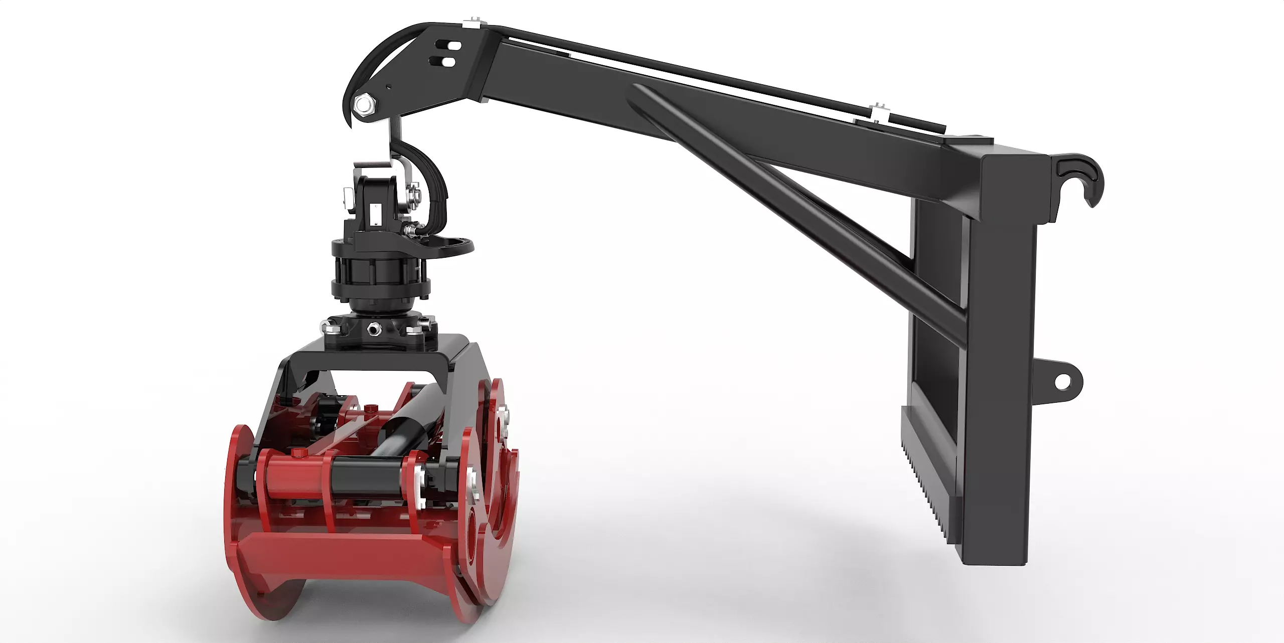 Euro-Anbaurahmen mit Forstgreifer OG24, Pendelgelenk und Rotator - [ FHR 4.500SF 4,5t geflanscht  ] 