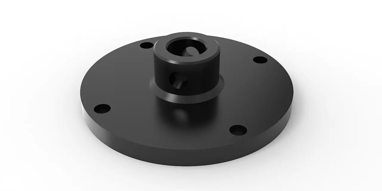 Rotatorflansch Ø 40-70mm, Rotatoraufnahme mit Grundplatte, Flanschplatte - [ Ø 40mm mit Befestigungs-Set Rotator ] 